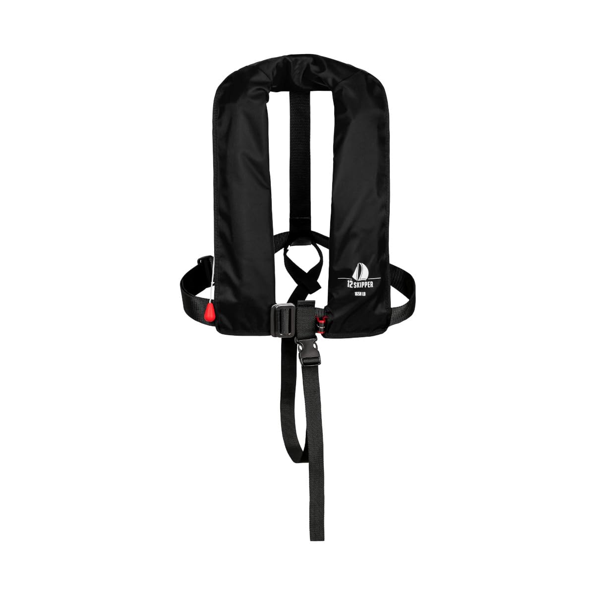 Lot de 4 Gilets de Sauvetage Automatiques ISO 165N avec Harnais, 4 Kits d'entretien Inclus, Noir