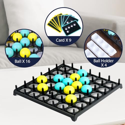 OSDUE Bounce Off Party Game, Bouncing Ball Tischspiel, Bounce Off Game Desktop, Hüpfbal Brettspiele mit 16 Bällen, 9 Herausforderungskarten, Desktop Bouncing Toy für Kinder, Familie und Party