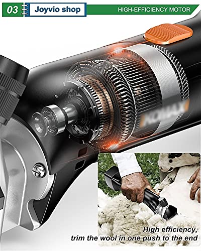 Cordless Electric Sheep Shears, 800W Heavy Duty Pet Grooming Goat Clippers, Farm Animal Shave Tool with 9 Straight Tooth… - Image 5