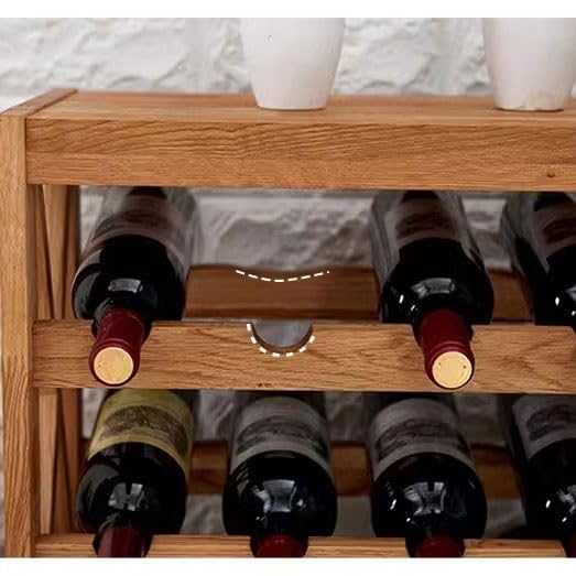 Soporte para botellas de vino de madera simple 8 niveles miniatura 4