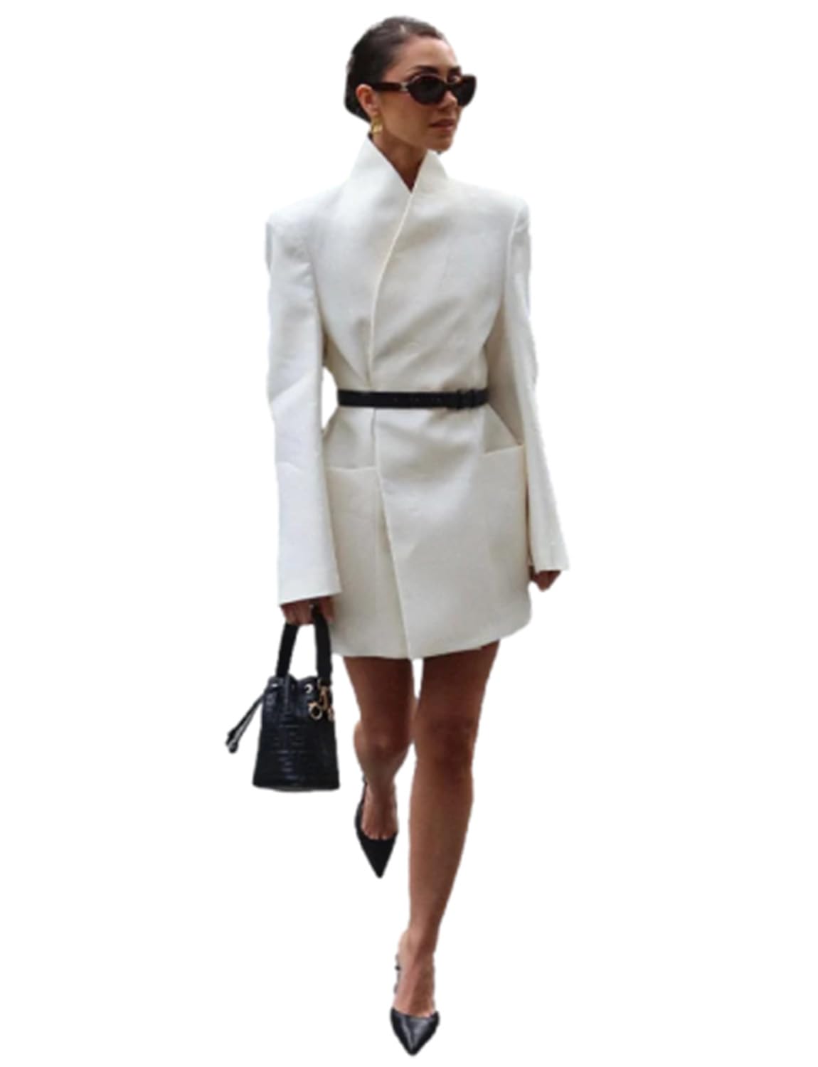 Womens Casual Suit Jacket Work Office Events Blazer Dress with Pockets