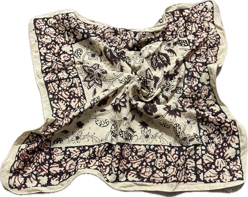 Soft Bandana Cotton Bandanas, Bohemian Style Cotton Neck Scarf, Boho Soft Cotton Bandana, Cotton Neckerchief, Cotton Square Scarf gift handkerchief Eco Friendly print Best Gift bagru print Bandana4