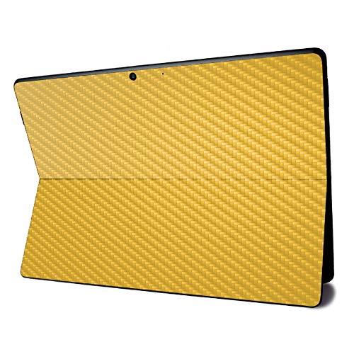 Image of MightySkins Carbon Fiber Skin for Microsoft Surface Pro X - Solid Marigold | Textured Carbon Fiber Finish | Easy to Apply, Remove, and Change Styles | Made in The USA