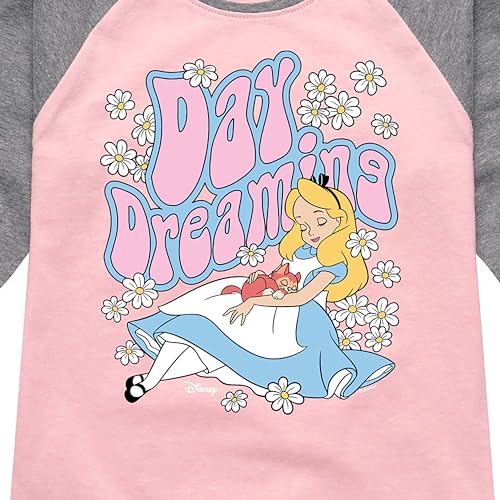 Disney - Alice in Wonderland - Day Dreaming - Toddler & Youth Girls Raglan Graphic T-Shirt3