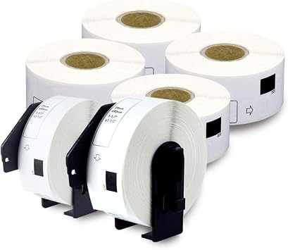 enKo DK-1201 6 Rolls | 2400 Direct Thermal Labels 1-1/7 x 3-1/2 in