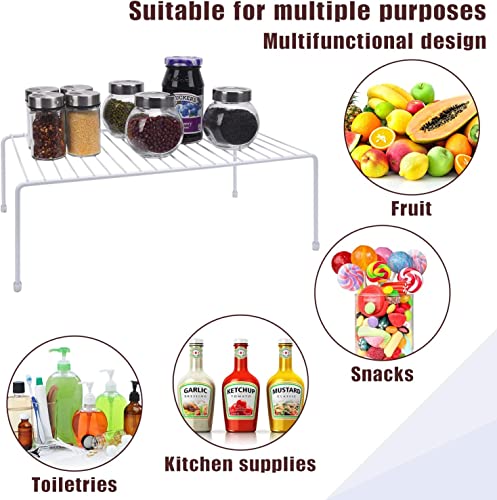 Jbesuhi Large (16.1 X 10.2 Inch) Cabinet Storage Shelf Rack, Kitchen Shelves，Kitchen Counter And Cabinet Shelf, Storage Rack Organizer For Kitchen, Fridge, Cabinet, Bathroom Cupboard (White, 4) #TOP3