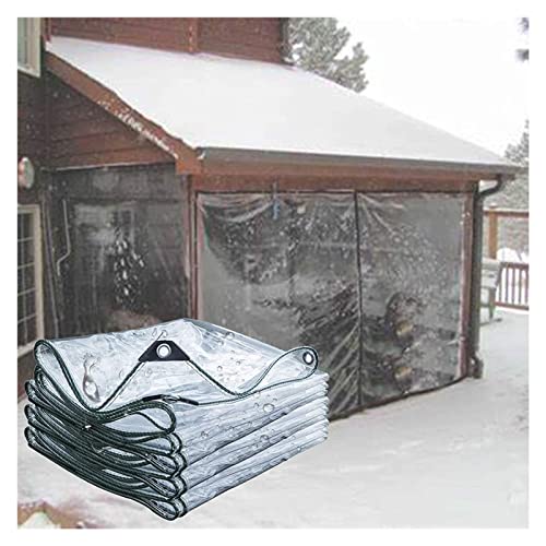 WZYJLyds Tarp Transparent Tarpaulin Waterproof, PVC Curtains Warmth Block The Wind Cover with Eyelets Outdoor Pergola, Customizable