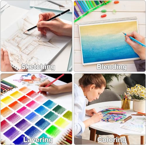 Image of KALOUR 72 Count Colored Pencils for Adult Coloring Books, Soft Core,Ideal for Drawing Blending Shading,Color Pencils Set Gift for Adults Kids Beginners