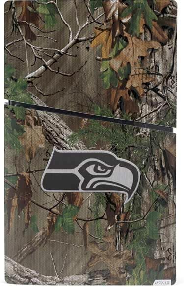 Skinit Decal Gaming Skin Compatible with PS5 Slim Digital Edition Console - Officially Licensed NFL Seattle Seahawks Realtree Xtra Green Camo Design
