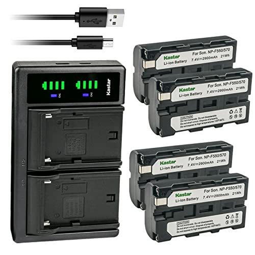 Kastar 4-Pack NP-F550/F570 Battery & USB Charger