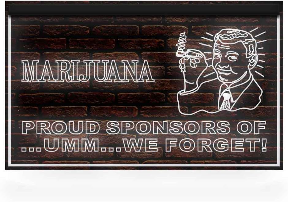 220044 Marijuana Proud Sponsors Weed Hemp High Life LED Light Neon Sign (12" X 8", Green)