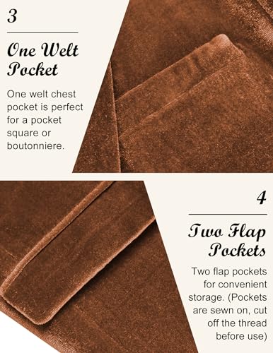 Image of COOFANDY Men's Velvet Blazer Notched Lapel Velour Suit Jacket One Button Tuxedo Jackets for Wedding Prom Party Dinner