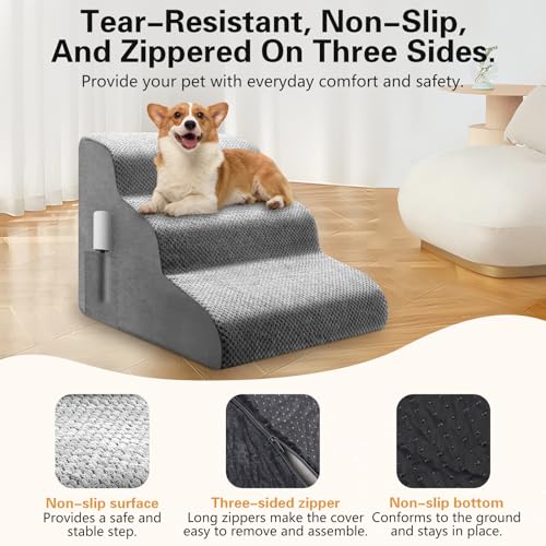 Escalier pour chien antidérapant avec housse lavable et imperméable