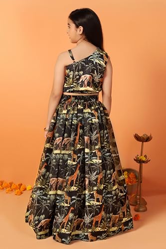 Image of Fashion Dream Girl's Silk Blend Readymade Lehenga Choli Set |Lehenga Choli for Girls|Ethnic Wear|Kids Lehenga