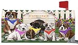 Spring Dog House Boxer Dogs Mailbox Cover - Both Sides Pet Theme Postbox Covers - Decorative Letter