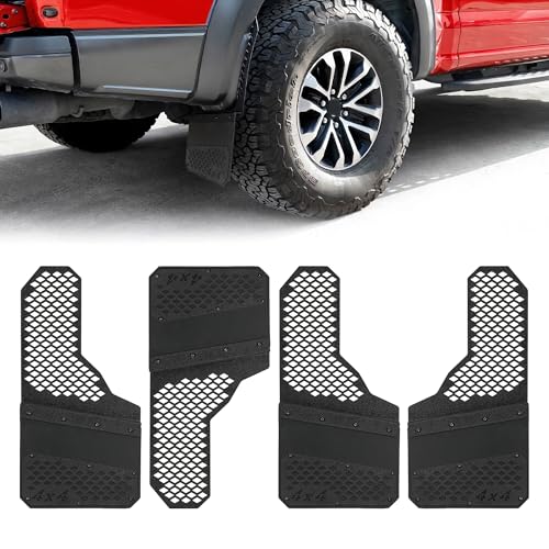 Image of Heavy Duty Mud Flaps, All-Weather Splash Guards, Built for Tough Protection, Universal Fit for Trucks SUVs & Vans, Off-Road & Daily Driving, 4PCS Front & Rear (Stealth Black Design)