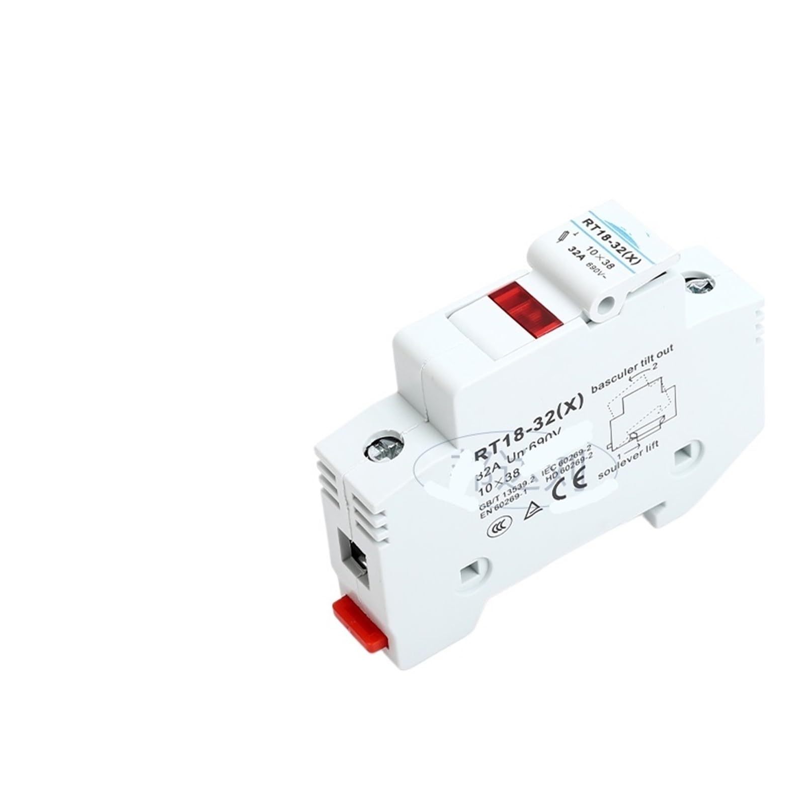 Base de fusible cylindrique RT18-32X/1P unipolaire avec voyant LED pour tableau