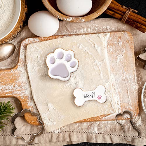 Fusoto Dog Paw Cookie Cutters Set, Cookie Cutter For Homemade Dog Treat, 4Pcs Stainless Steel Cutters Dog Paw Shape For Cookie Baking, Sandwiches, Biscuits, Fruit, Vegetable #TOP5