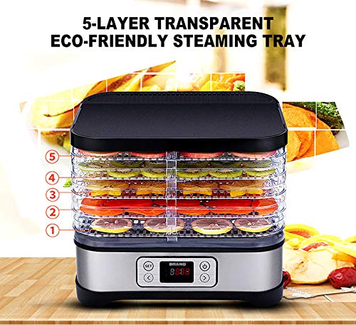 Lebensmitteltrockner, 230 W Multifunktionaler Leiser 5-Lagen-Dehydrator Für Obst Und Gemüse Einstellbare Temperatur Von… – Bild 3