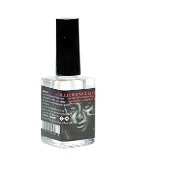 Rigid Collodion Scarring Liquid, 15ml Halloween Rigid Collodion Scars Liquid with Brush, Portable Collodions Scar Liquids, Personal Care Makeups, for Cosplay Costume Photography Performance