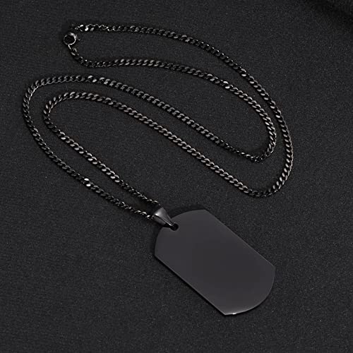 VNOX Personalized Picture Name Necklace, Engraving Stainless Steel Dog Tag Pendant Necklace for Men Women, Customized Gift for Him Dad Husband4
