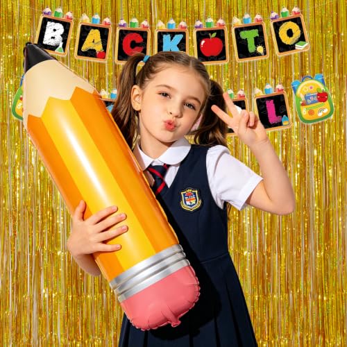 Image of Gold Back to School Backdrop Fringe Curtains Streamers Tinsel Photo Booth | 3.28 x 6.56ft Foil Curtain for Birthday Party Decorations, Wedding & Photography Background
