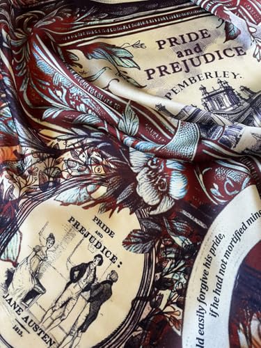Universal Zone Pride & Prejudice Satin Scarf - Neck, Head & Bag Scarf. Pemberley, Jane Austen Gift, Light Academia2