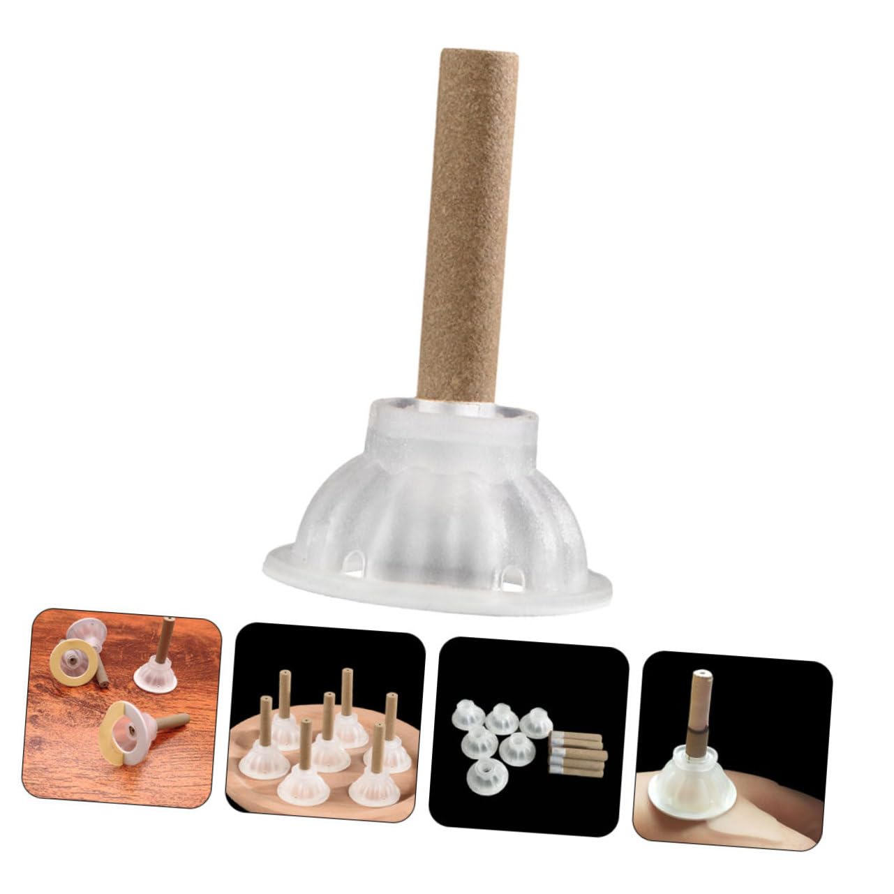 Healvian 200sets Moxa Sticks Fatti Mano Per Moxibustione Con Base Accessori Tradizionali Per Benessere Di Famiglia e Amici Adatti Per Cervicale Dolori Lombari e Menstrual