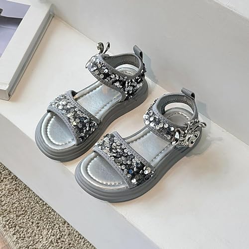 Girls Summer Soft Bottom Non Slip Sports Sequins Sandals Kids Beach Adjustable Color Platform Casual Shoes2