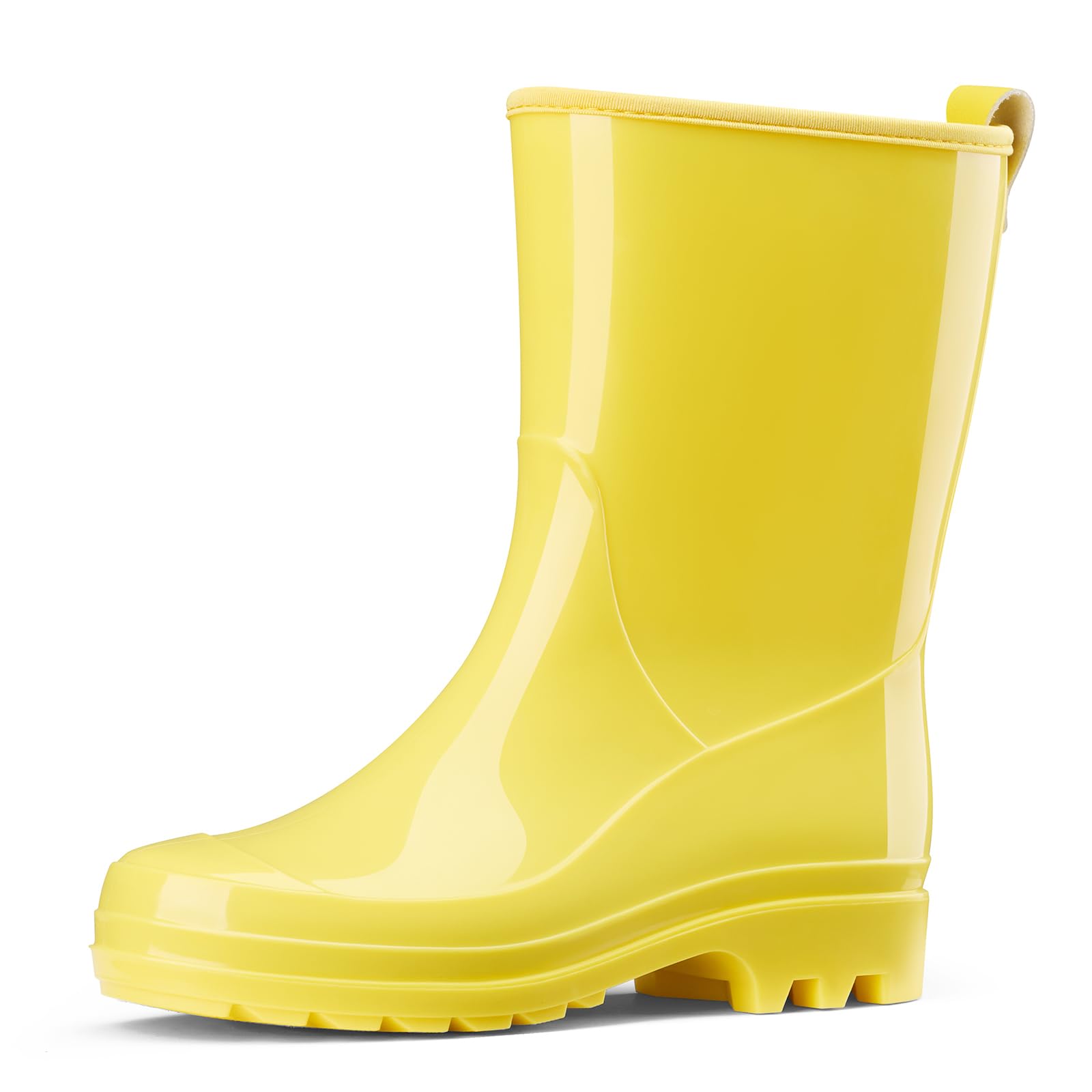 HISEAWomen's Mid Calf Rain Boots Waterproof Garden Shoes Fashion Rubber Boots Anti-Slipping Rainboots for Ladies with Comfort Insole Lightweight Mid Height Outdoor Rain Shoes