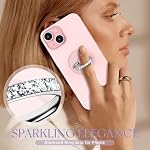 Jsoerpay Transparent Phone Ring Holder 2 Pcs, Clear Cell Phone Ring Holder with Diamond, Finger Grip 360°Rotation Compatible with Most of The Phones, Tablet and Case