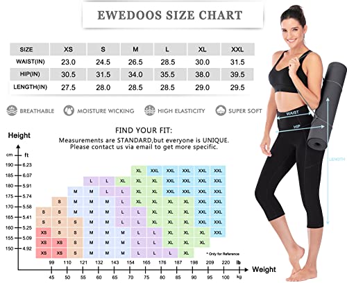 Ewedoos Capri Leggings For Women High Waisted Capri Leggings With Pockets For Women Yoga Pants Workout Capri Pants #TOP5