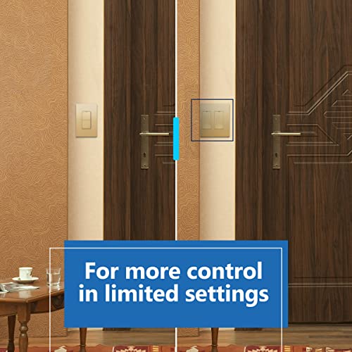 Image of LIDER Lighted Double Switch with Screwless Wall Plate, Combination Frameless Decorator Switch with Locator Light, Ground Terminal Single Pole, 15A 120V, UL Listed, Thermoplastic, Matte Gold, 2-Pack