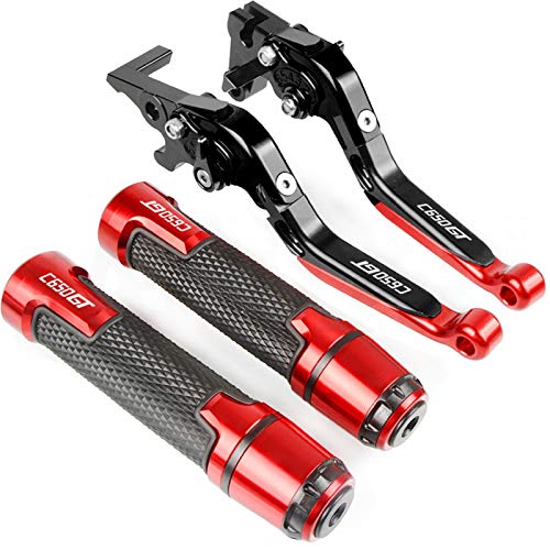 JHDS Motorcycle Levers Motorcycle Brake Clutch Levers Handlebar Grip Handle Hand Grips for BMW C650GT 2011-2017 Motorcycle CNC Brake Clutch (Color : Red)