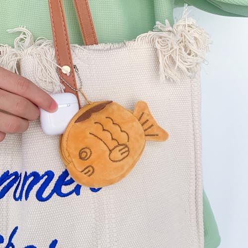 2Pcs Brown Cute Plush Coin Purse Keychain, Mini Wrist Purse Bag, Soft Animals Coin Purse with Zipper, Plush Pouch for Crossbag Shoulder Bag Handbag Car Pendants3