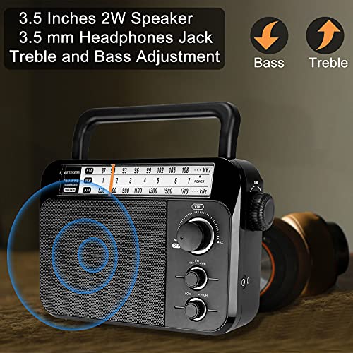Image of Retekess TR604W AM FM NOAA Radio, Portable Emergency Weather Radios(Black)