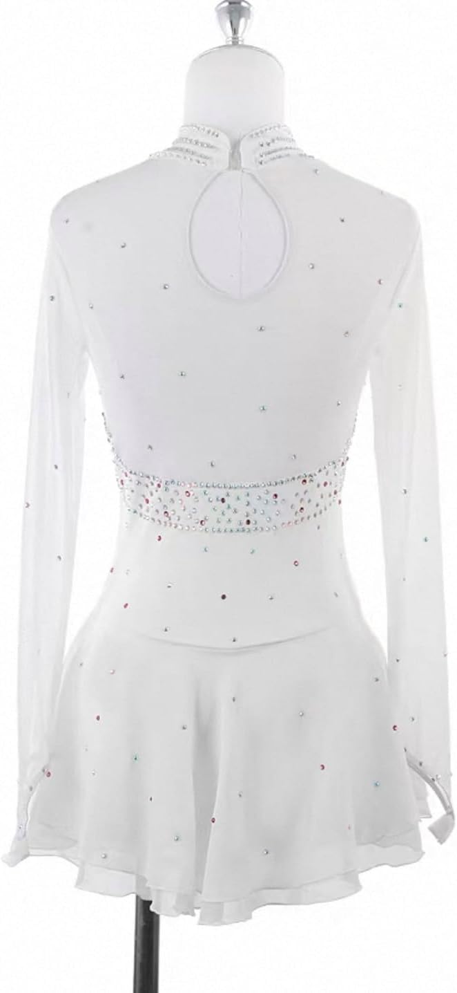 Ice Figure Skating Dress for Girls for Women Mesh Splice Gymnastics Performance Costume Skating Clothing