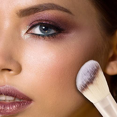 Anmor Contour And Highlighter Brush Set, Premium 2Pcs Blush Bronzer Face Makeup Brush Kit, Perfect For Cheek Nose Blending Contouring (Champagne 3Pcs) #TOP3