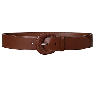 Lauren Ralph Lauren Woven Buckle Vachetta Leather Wide Belt Women