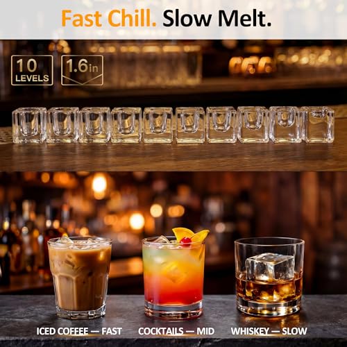 Image of Sunvivi Clear Ice Maker, Compact Countertop Ice Machine, Fast 10-Min Ice Production, Self-Cleaning, LED Light & Timer, Portable Electric Ice Maker for Kitchen