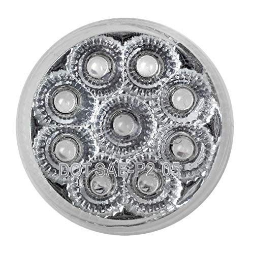 Partsam 12Pcs 2" Round Trailer Led Side Marker And Clearance Lights 9 Diodes With Reflectors Clear Lens Sealed Faceted 2 Inch Round Led Trailer Truck Led Marker Light Lamps Waterproof (6Amber + 6Red) #TOP1