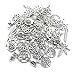 Youdiyla 100pcs Mix Silver Tree Flower Charms Collection, Bulk Mini Small Little Charms Metal Pendant Craft Supplies Findings for Necklace and Bracelet Jewelry Making (HM291)