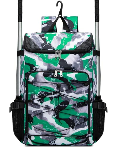 FOKDUVB Baseball Softball Gear Bag for Boys Girls Ages 8-12, Green