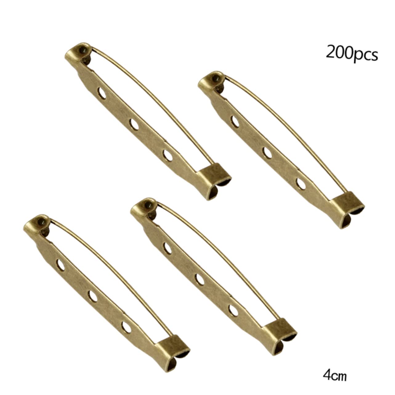 OSALADI 200Pcs Bronze Brooch Pin Backs with Three Holes Safety Clasp for DIY Crafts and Jewelry Making Durable Material for Corsages and Name Badges