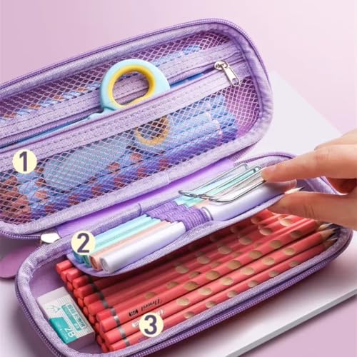 Image of Storio 3D Unicorn Cover Large Capacity Pencil Case Compass with Compartments, School Supply Organizer for Students, Stationery Box, Cosmetic Zip Pouch Bag, Multicolor