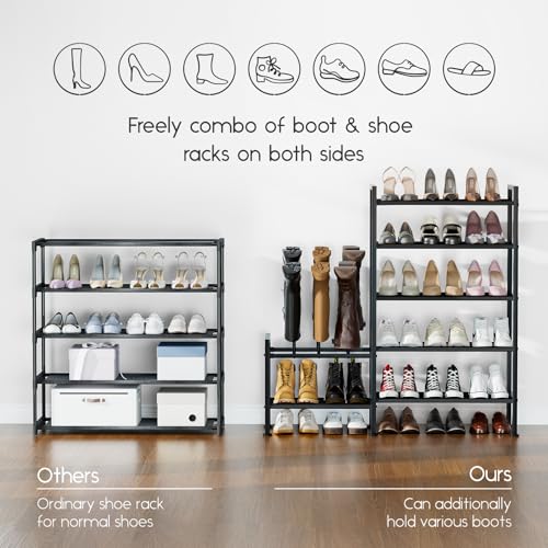 image for Homsorout Shoe Rack Organizer and Storage - 5 Tier Metal+Non-woven Fab