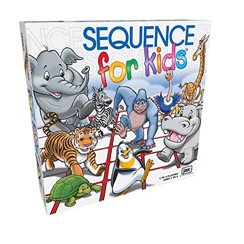 Sequence For Kids -- The 'No Reading Required' Strategy Game By Jax, Multi Color, 11 Inches (2-4 Players) #TOP4