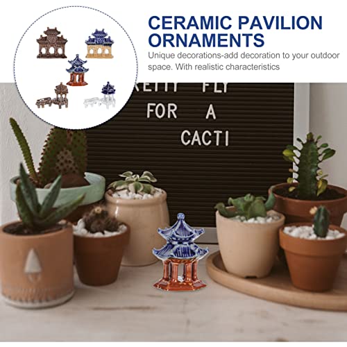 Yardwe 5Pcs Mini Pagoda Statue Miniature Pagoda Hexagon Bonsai Micro Landscape Figurine Landscape Ornament Garden Chinese Zen Asian Bonsai Miniature Accessories #TOP7