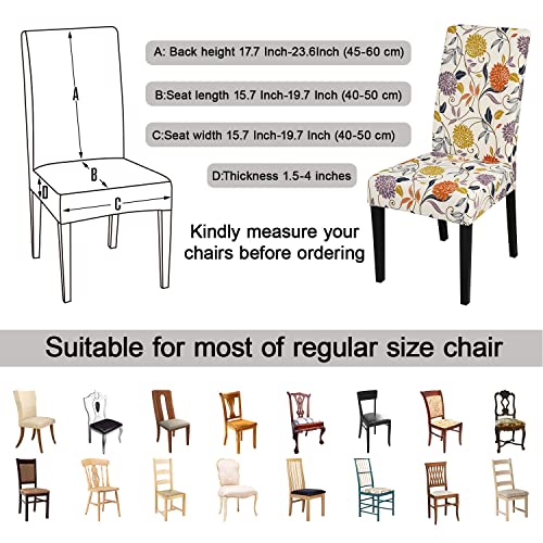 JQinHome Pattern Chair Covers for Dining Room Set of 6, High Stretch Removable Washable Parsons Chair Slipcover for Home Party Hotel Wedding Ceremony (Flower,6PCS) by JQinHome - Image 5