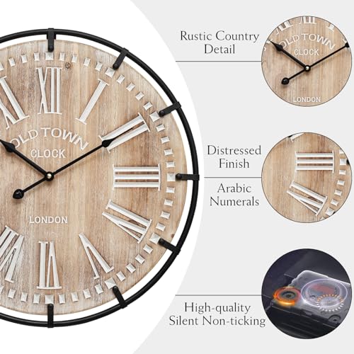 Micwic 24 Inch Grand Farmhouse Wall Clock thumb #4